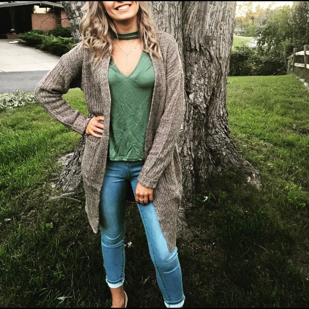 Tan Sweater Winter Cardigan new top